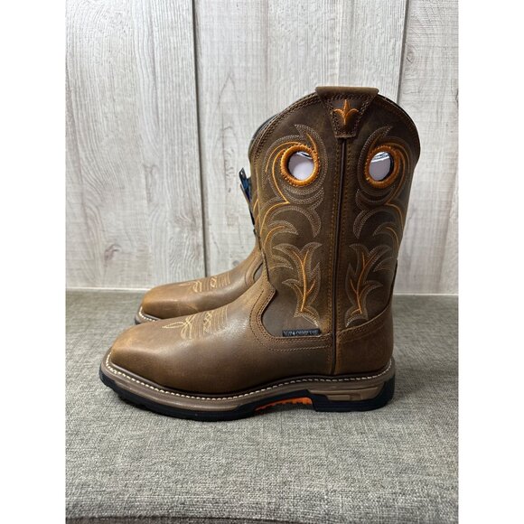Dan Post Hurricane Series Mens Sz 8.5 Brown Leather Waterproof Work Boots - Picture 4 of 15